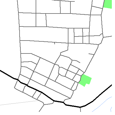 Zip code 43722 close-up map