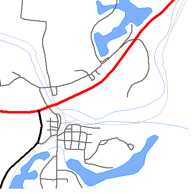 Zip code 43735 close-up map