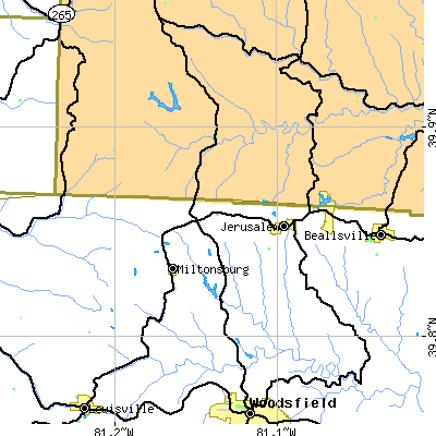 Zip code 43747 close-up map