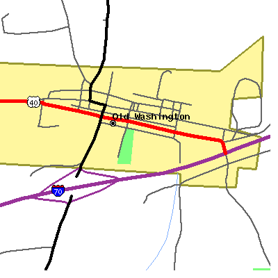 Zip code 43768 close-up map