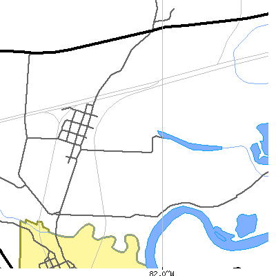 Zip code 43842 close-up map