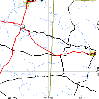 Zip code 43843 close-up map