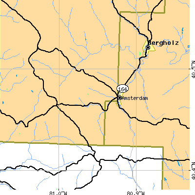 Zip code 43903 close-up map