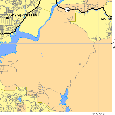 Zip code 91914 close-up map