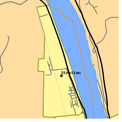 Zip code 43961 close-up map