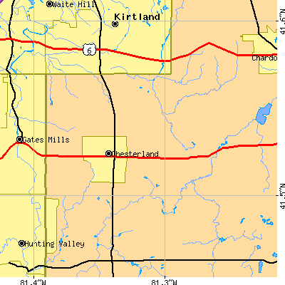 Zip code 44026 close-up map