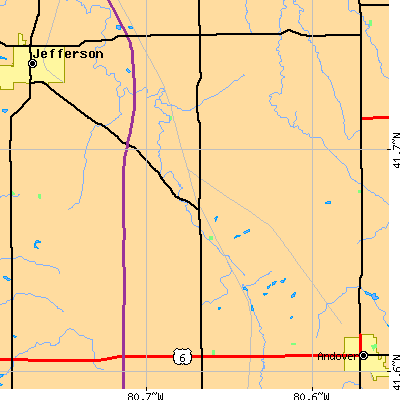 Zip code 44032 close-up map