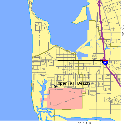 Zip code 91932 close-up map