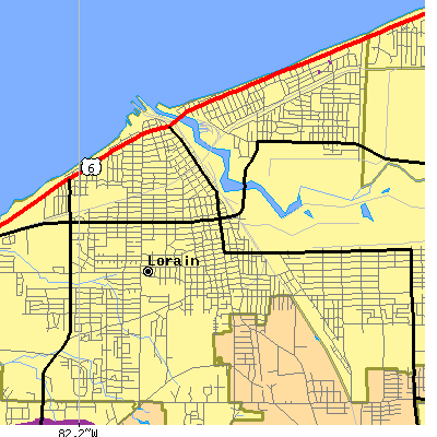 Zip code 44052 close-up map