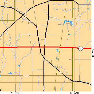 Zip code 44064 close-up map