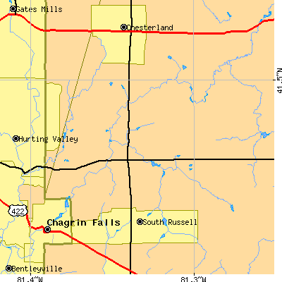 Zip code 44072 close-up map
