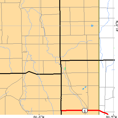Zip code 44082 close-up map