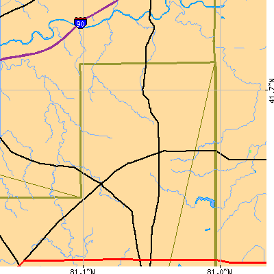 Zip code 44086 close-up map
