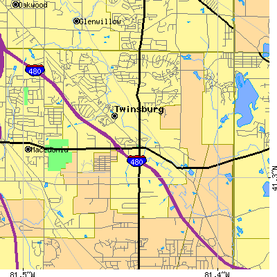 Zip code 44087 close-up map
