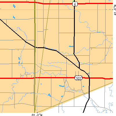 Zip code 44099 close-up map