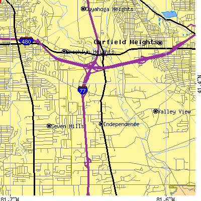 Zip code 44131 close-up map