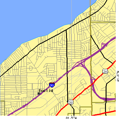 Zip code 44132 close-up map