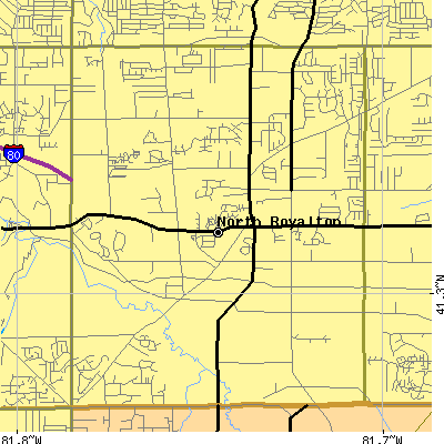 Zip code 44133 close-up map