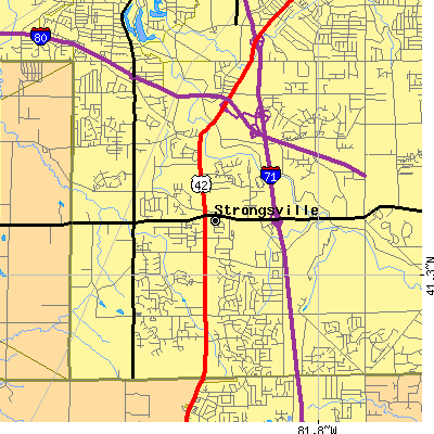 Zip code 44136 close-up map