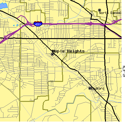 Zip code 44137 close-up map