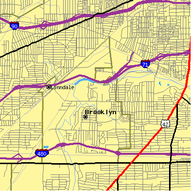 Zip code 44144 close-up map