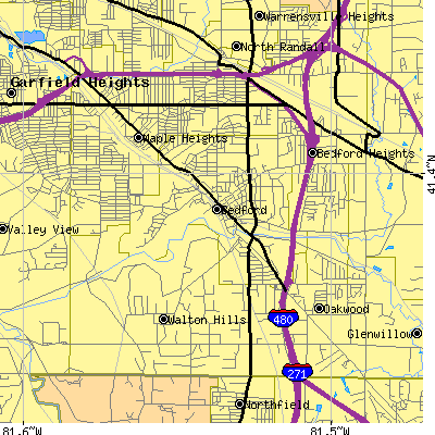 Zip code 44146 close-up map