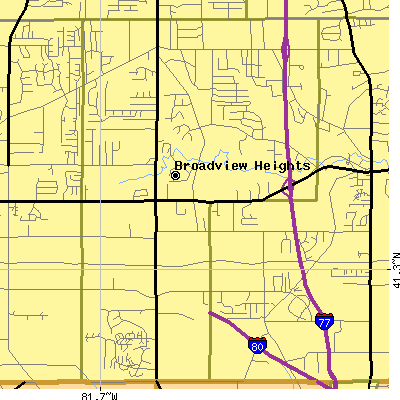 Zip code 44147 close-up map