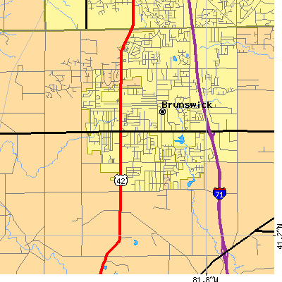Zip code 44212 close-up map