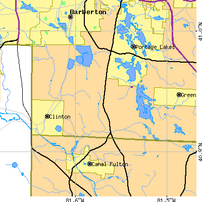 Zip code 44216 close-up map