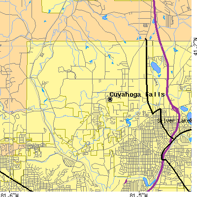 Zip code 44223 close-up map