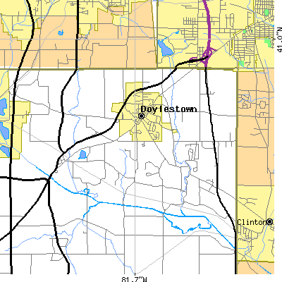 Zip code 44230 close-up map
