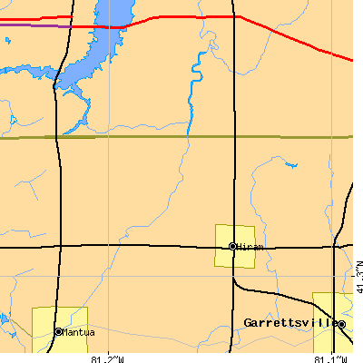 Zip code 44234 close-up map
