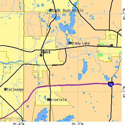 Zip code 44240 close-up map