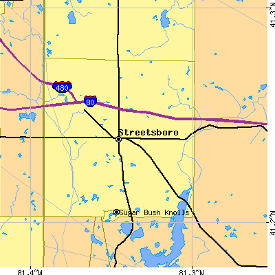 Zip code 44241 close-up map