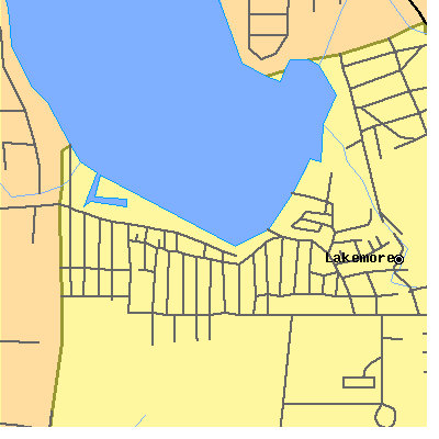Zip code 44250 close-up map