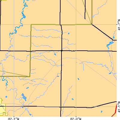 Zip code 44253 close-up map