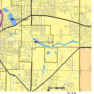 Zip code 44262 close-up map