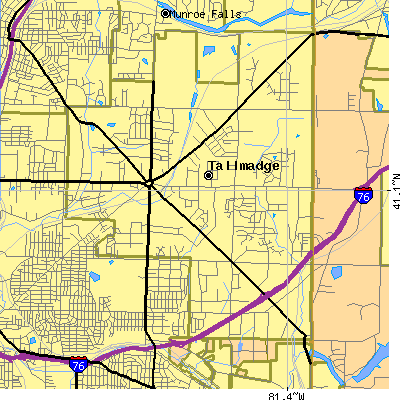 Zip code 44278 close-up map