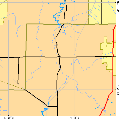 Zip code 44280 close-up map