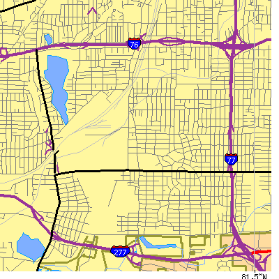 Zip code 44301 close-up map