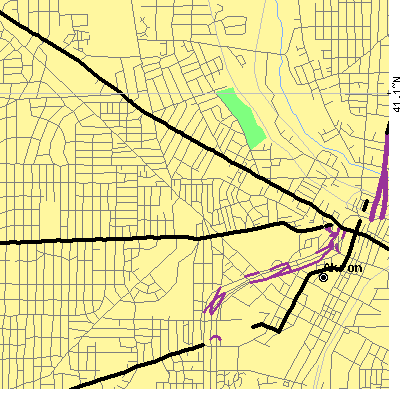 Zip code 44302 close-up map