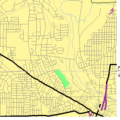 Zip code 44303 close-up map