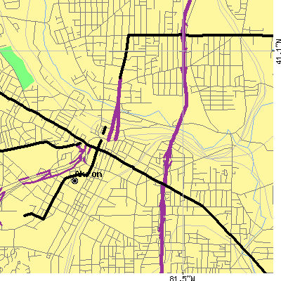 Zip code 44304 close-up map