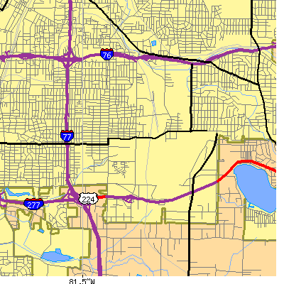 Zip code 44306 close-up map