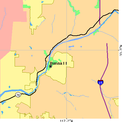 Zip code 92003 close-up map
