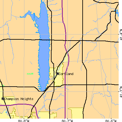 Zip code 44410 close-up map