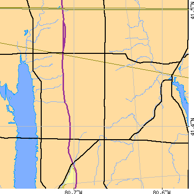 Zip code 44417 close-up map