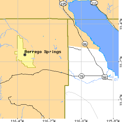 Zip code 92004 close-up map