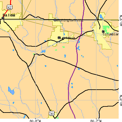 Zip code 44431 close-up map
