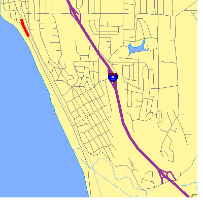 Zip code 92007 close-up map